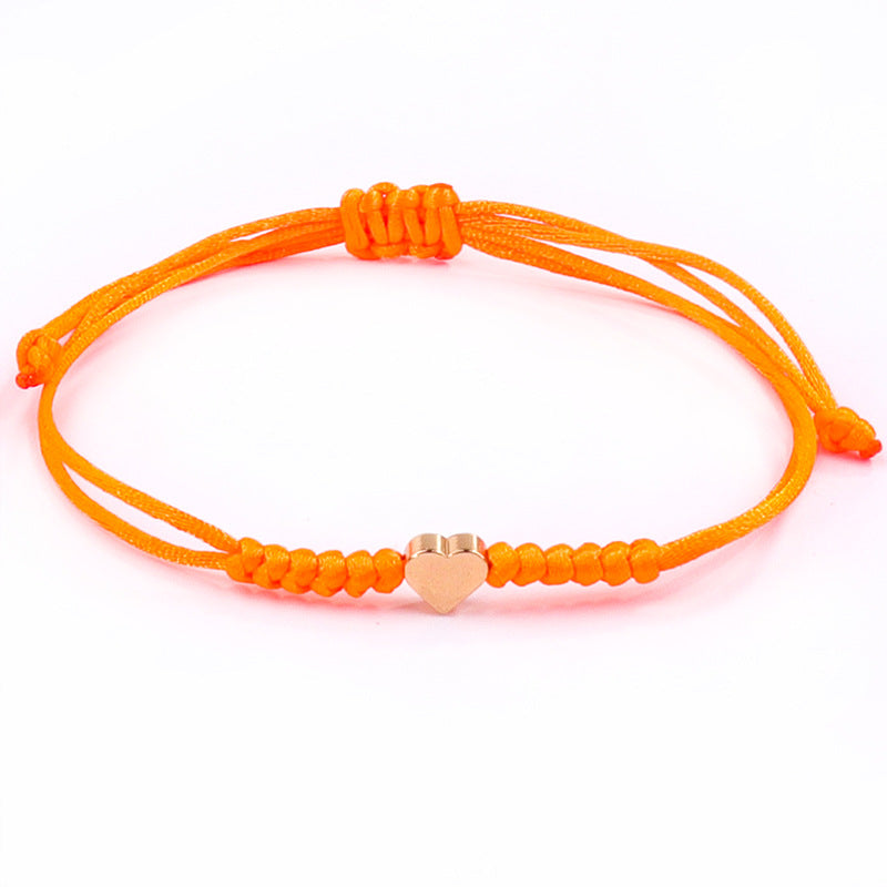 Couple Letter Gold Love Copper Adjustable Hand-woven Color Rope Bracelets