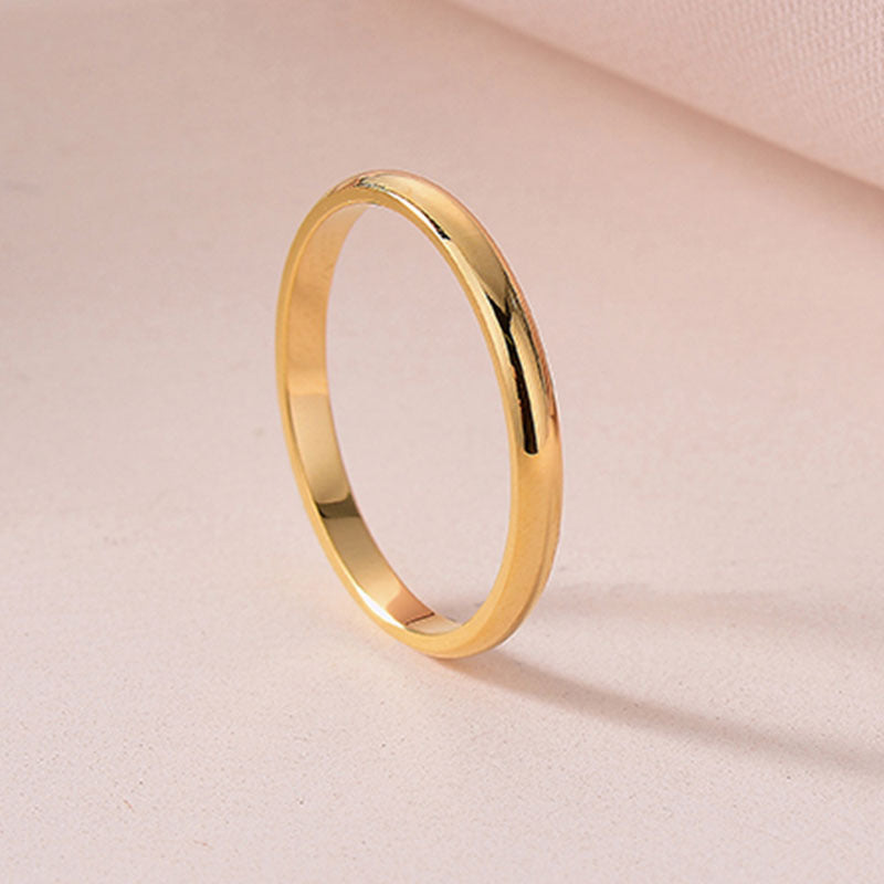 Glossy Stainless Steel Simple Fashionable Rose Rings