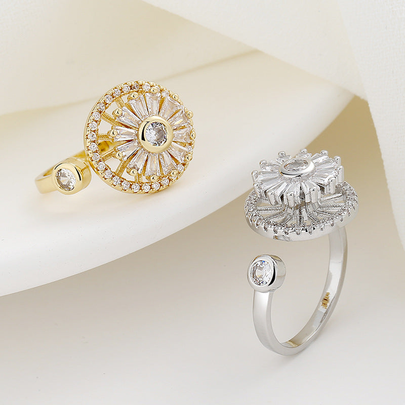 Female Rotating Clover Niche Opening Adjustable Rings