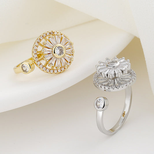 Female Rotating Clover Niche Opening Adjustable Rings