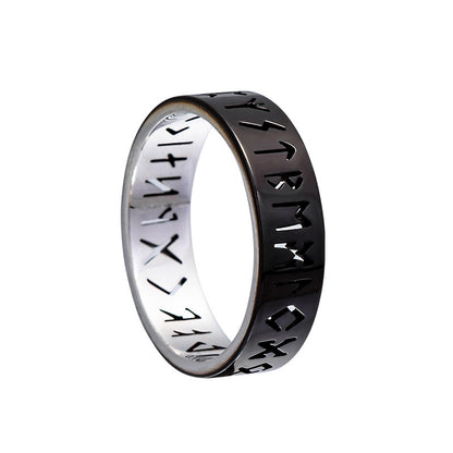 Nordic Popular Jewelry Hollow Viking Titanium Steel Rings