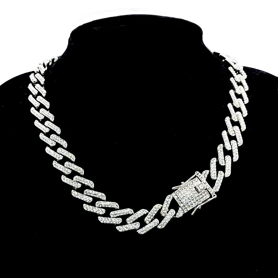 Women's & Men's Hipster Cuban Link Chain Diamond Hand Necklaces