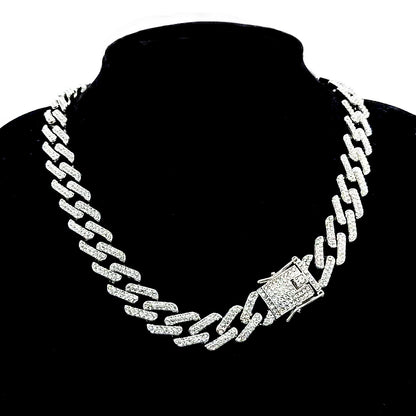 Women's & Men's Hipster Cuban Link Chain Diamond Hand Necklaces