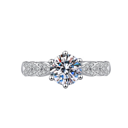 Elegant Imitation Moissanite Open Adjustable Live Broadcast Rings