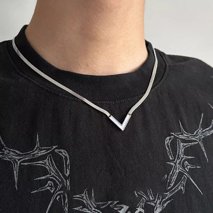 Women's & Men's Bones Chain Cold Simple Temperament V-shaped Necklaces
