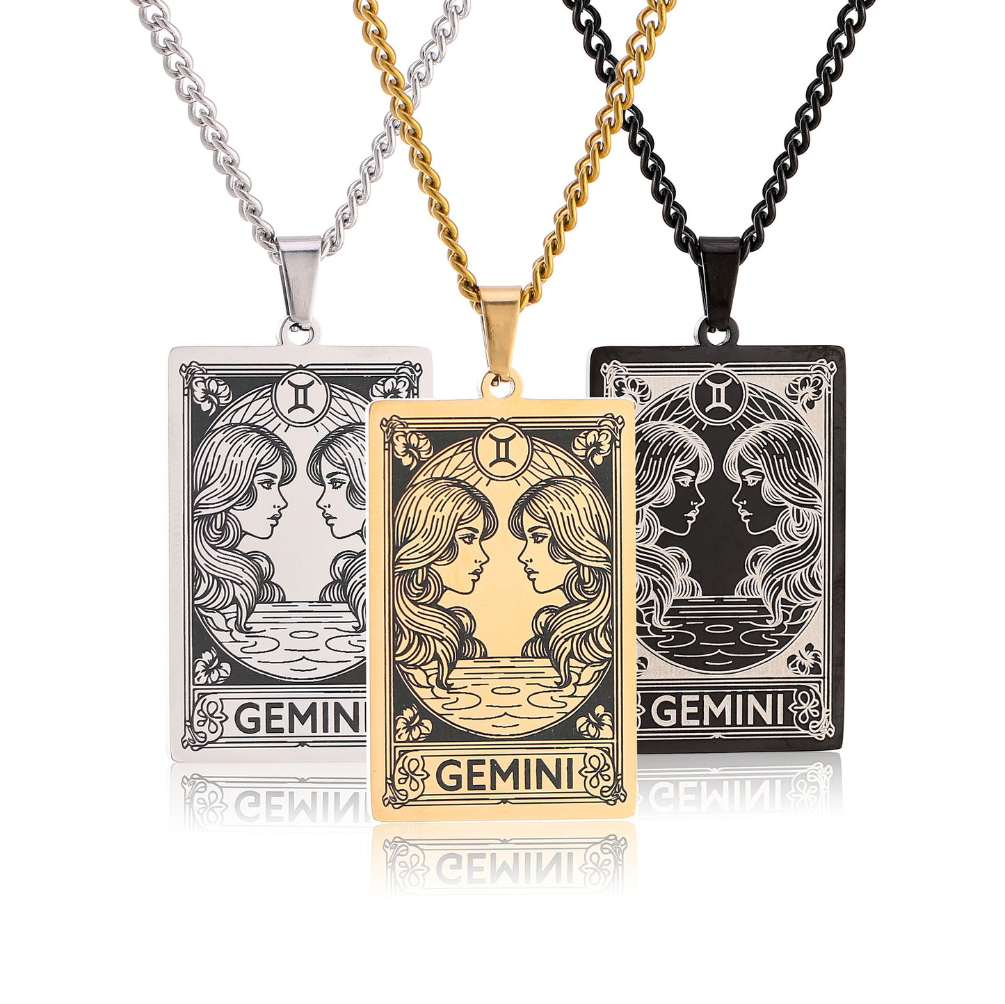 Men's Twee Constellations Logo Dog Tag Vintage Necklaces