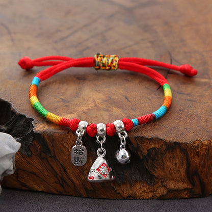 Dragon Boat Festival Handmade Weaving Ethnic Style Red Bracelets