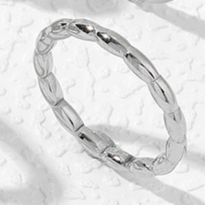 Steel Bamboo Female Six Pattern Niche Rings