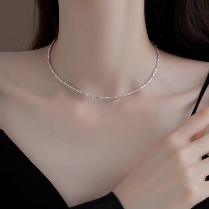 Sier Broken Several Two Female Clavicle Necklaces