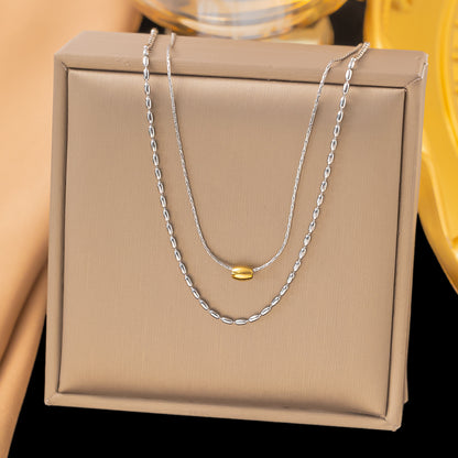 With Niche Advanced Gold-plated Double Layer Necklaces