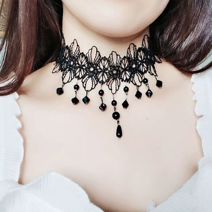 Dark Style Lolita Gothic Female Vintage Rose Necklaces