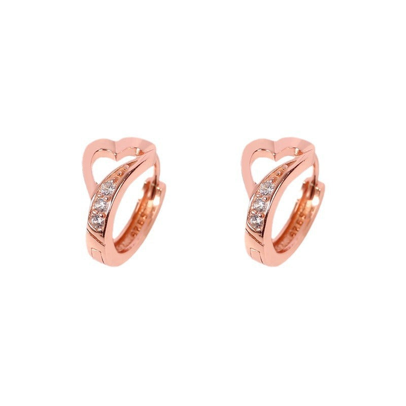 Women's Heart-shaped Zircon Simple Trendy Personality Fashion Earrings