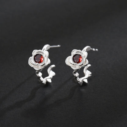 Women's & Men's Light Luxury Versatile Zircon Fashionable Pure Sier Earrings