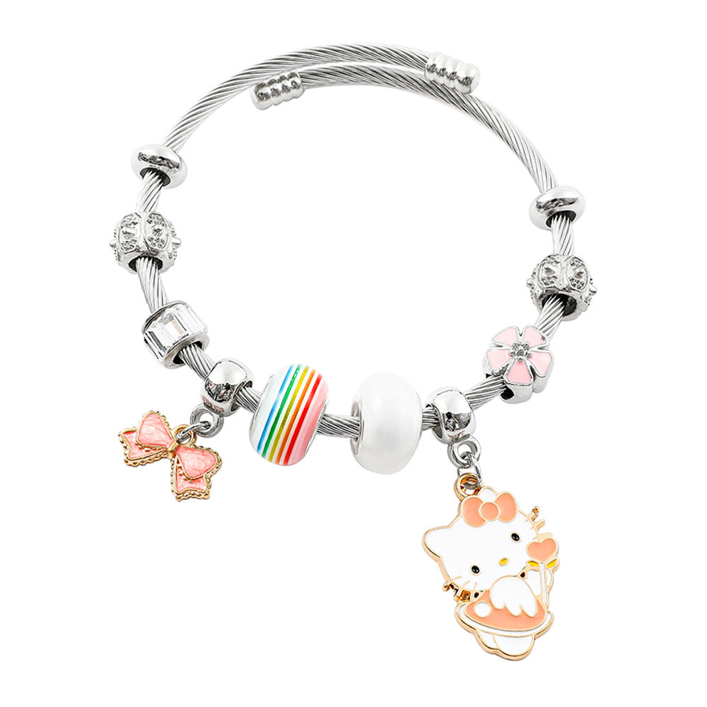 Anime Hello Kitty Clow Beaded Ornament Bracelets