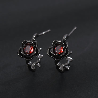 Women's & Men's Light Luxury Versatile Zircon Fashionable Pure Sier Earrings