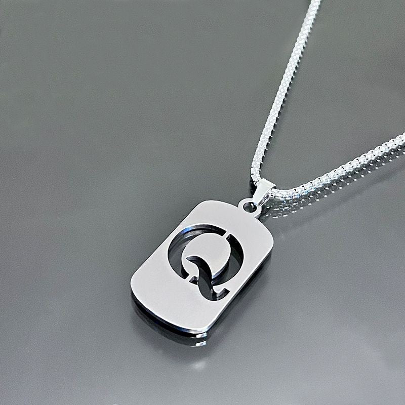 English Hollow Letters Titanium Steel Male Female Necklaces