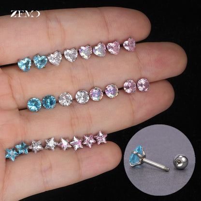 Stainless Steel Screw Female Sleeping No Need To Take Earrings