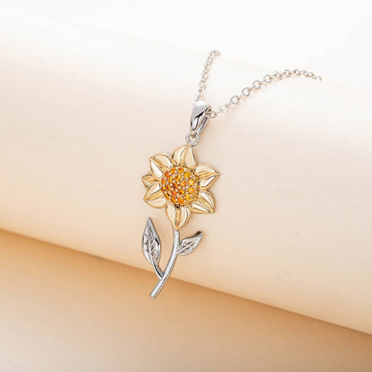 Sunflower Flower Leaves Two-color For Girlfriend Pendants