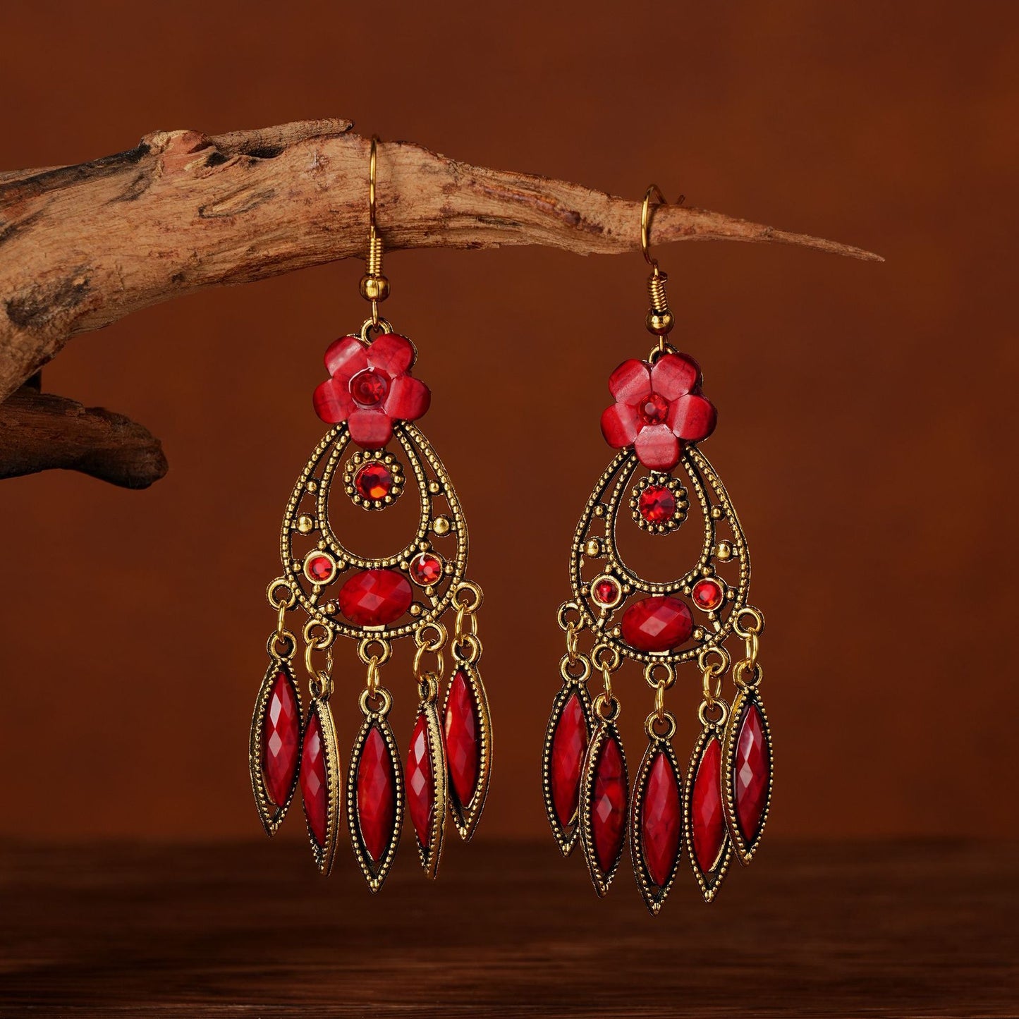 Ethnic Style Long Feather Temperamental Tassels Personality Earrings