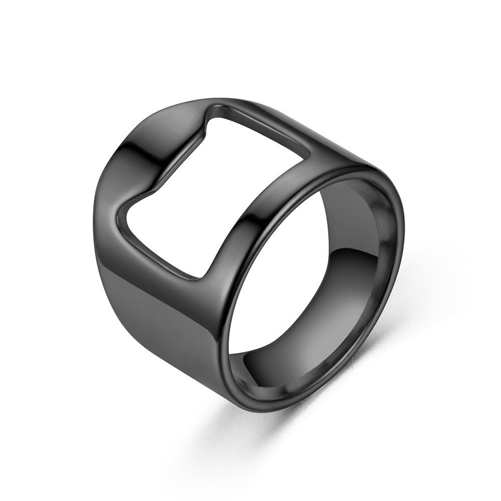 Men's Bottle Opener Stainless Steel Chain Unique Rings