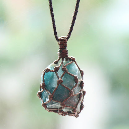 Stone Net Pocket Crystal Agate Rule Pendants