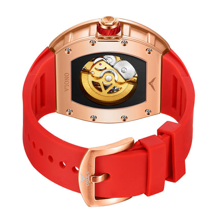 Men's Fashion Square Diamond Live Broadcast Hollow Automatic Mechanical Watches