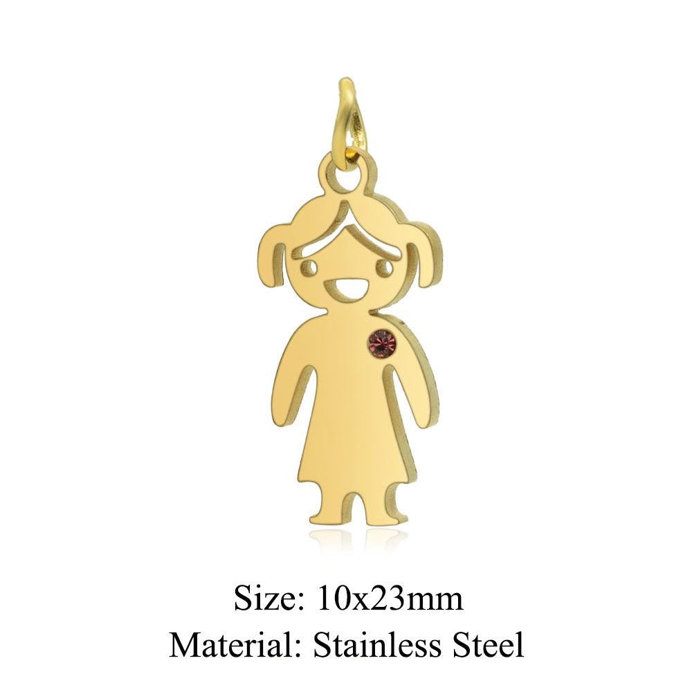 Boy Jewelry Titanium Steel Family Ornament Pendants