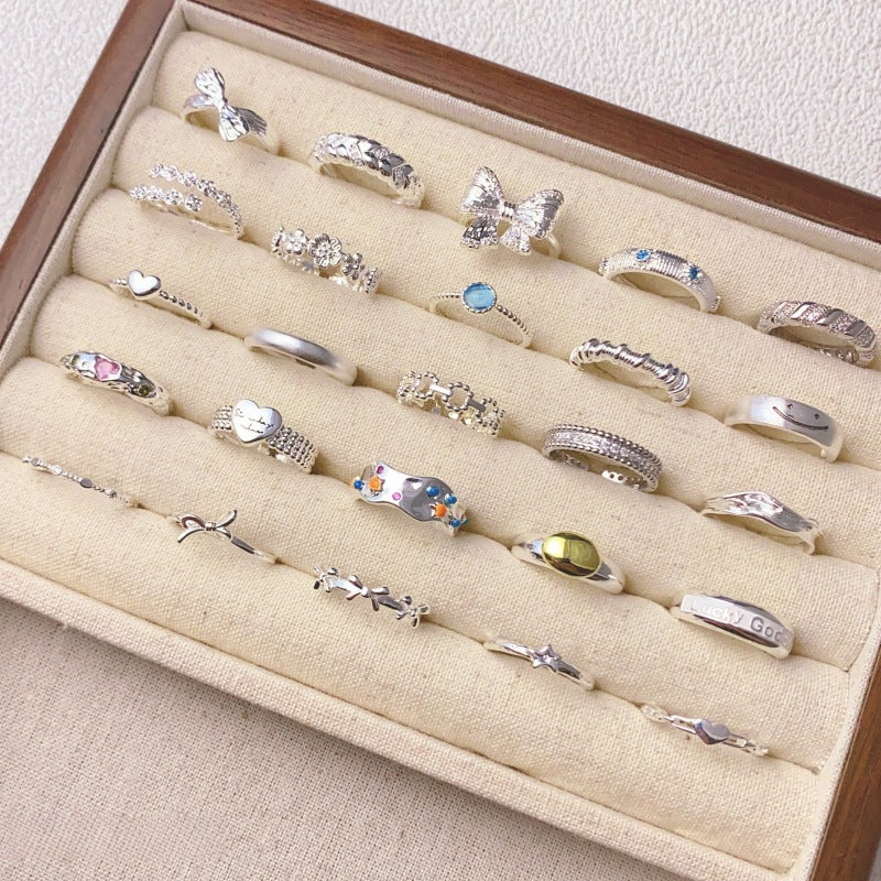 Women's Simple Sterling Sier Special Interest Light Rings