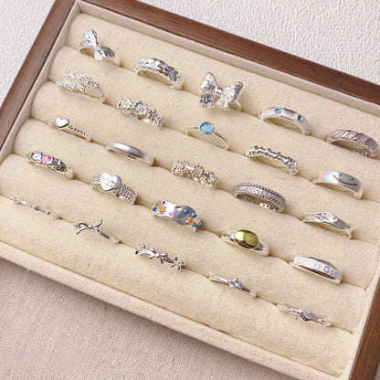 Women's Simple Sterling Sier Special Interest Light Rings