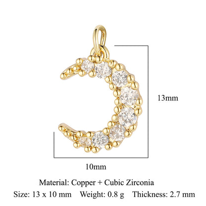 Beads Moon Sun Copper Zircon Ornaments Necklaces