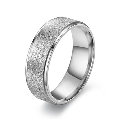 Titanium Steel Frosted Female Korean Fashion Rings