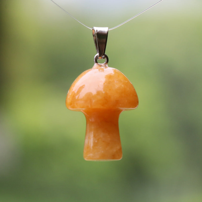 Natural Crystal Jade Mushroom Tigereye Pink Pendants