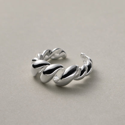 Diamond Plaid Twist Graceful Open Sense Rings