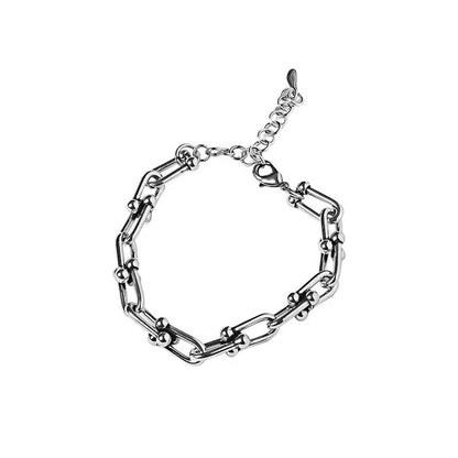 Women's & Men's Steel U-shaped Chain Personality Minority Simple Bracelets