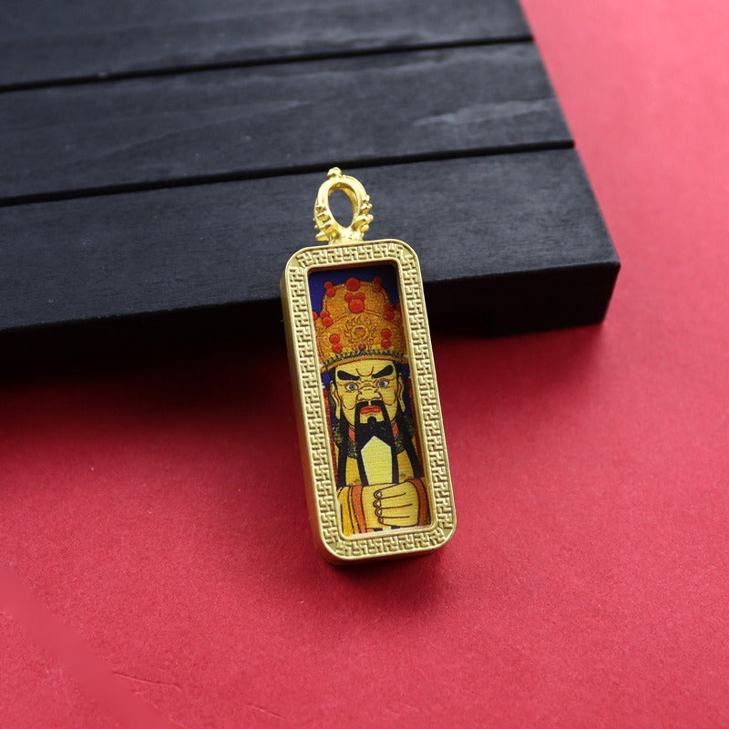 Square Birth Buddha Yellow God Of Wealth Green Tara Pendants