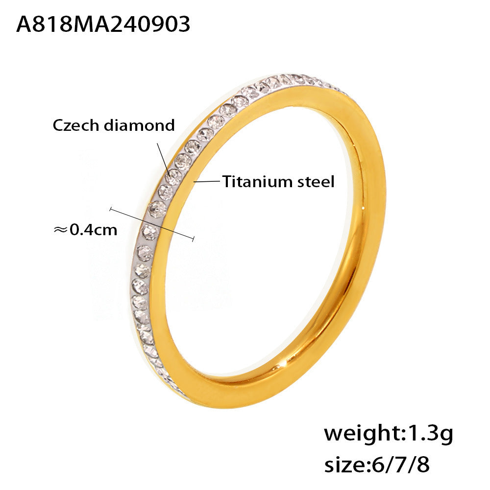 Women's Simple Style Twin Diamond Ornament Accessories Rings