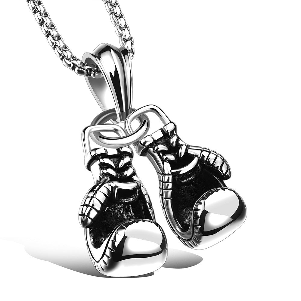 Men's Double Boxing Titanium Steel Personalized Fitness Necklaces