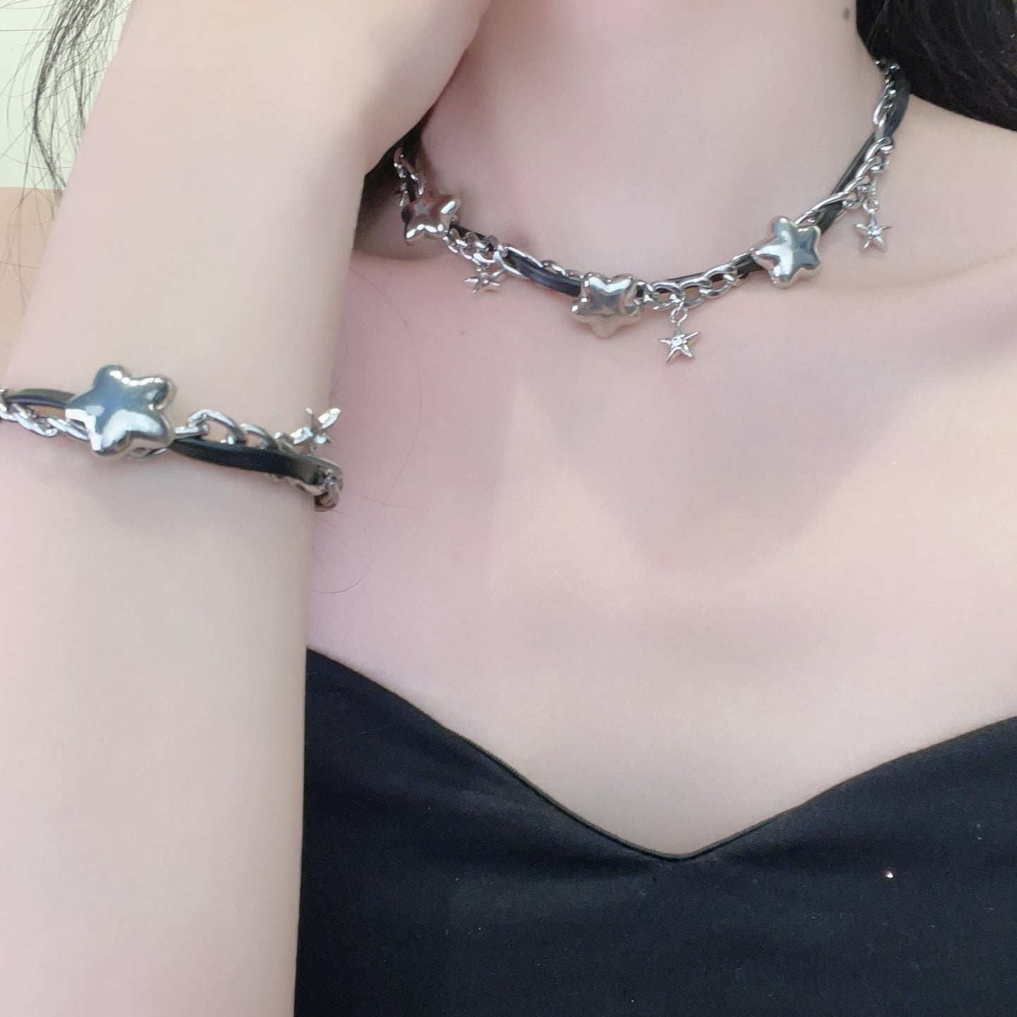 Sweet Cool Niche Design Stitching Clavicle Necklaces