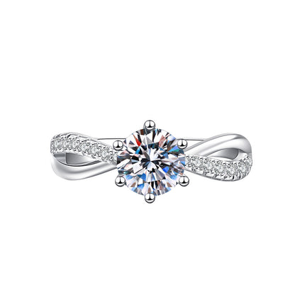 Elegant Imitation Moissanite Open Adjustable Live Broadcast Rings