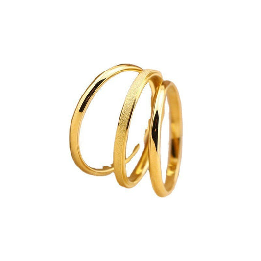 Fashion Titanium Steel Rose Gold Three-piece Rings