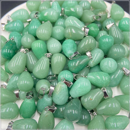 Natural Round Water Droplet Crystal Agate Pendants