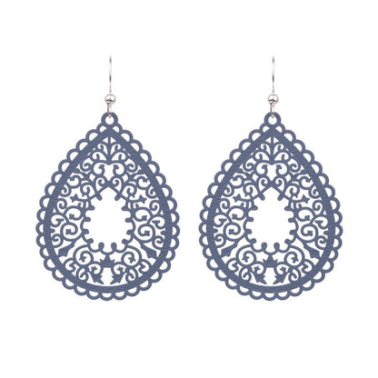 Women's Cutout Computer Chip Carved Simple Elegant Earrings