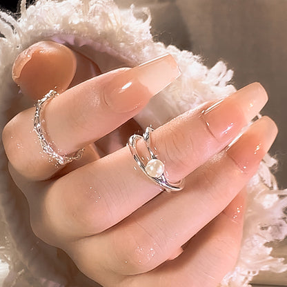 Women's Cross Imitation Pearl Simple Niche Design Rings