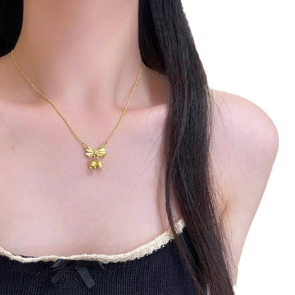 Women's Escape Princess Bowknot Lily High-grade Design Clavicle Chain Necklaces