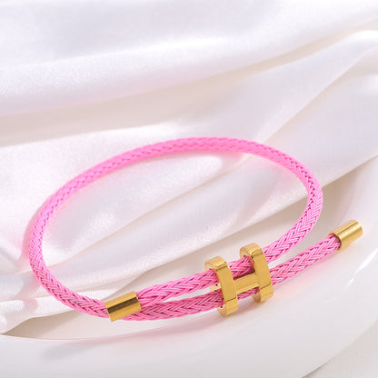 Rope Hard Pure Gold With Adjustable Titanium Steel Waterproof Bracelets