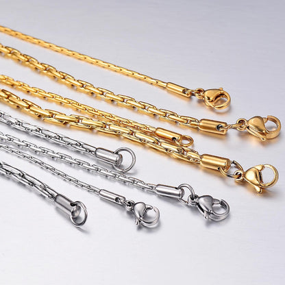 Vertical Round Stainless Clavicle Chain Versatile Necklaces