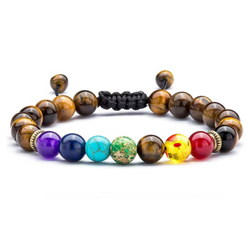 Summer Tiger Eye Woven Yoga Wheel Bracelets