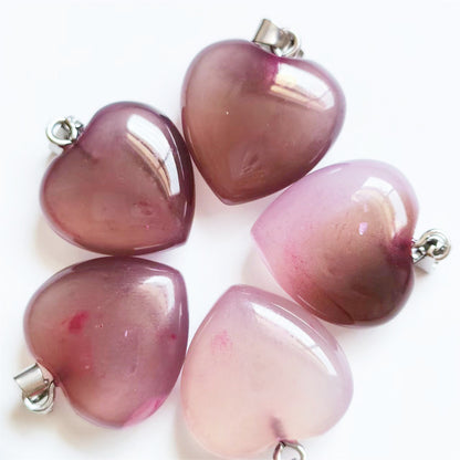 Natural Crystal Love Peach Heart-shaped Sweater Chain Ornament Accessories Pendants