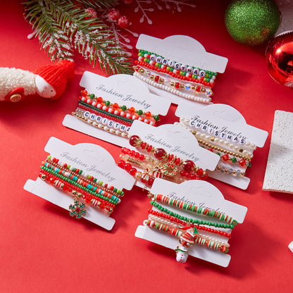 Creative Style Santa Claus Tree Polymer Bracelets