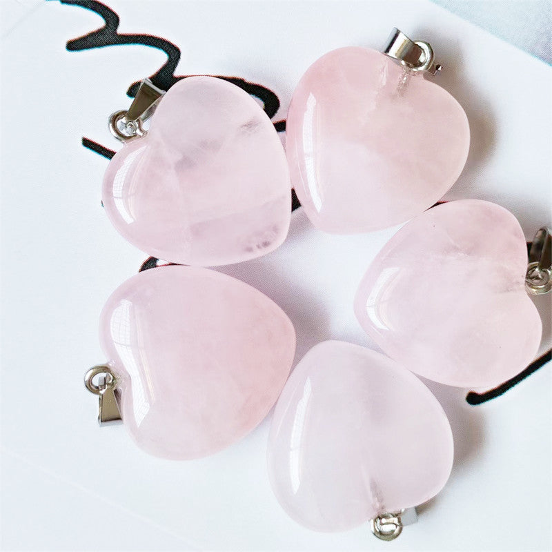 Natural Crystal Love Peach Heart-shaped Sweater Chain Ornament Accessories Pendants